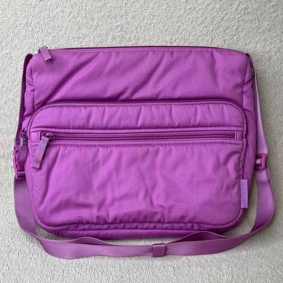 Vera Bradley Utility Crossbody Purse Bag-Recycled Cotton-Rich Orchid Pink-Floral - Picture 3 of 11